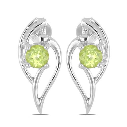 BUY PERIDOT STERLING SILVER EARRINGS IN 925 SILVER
